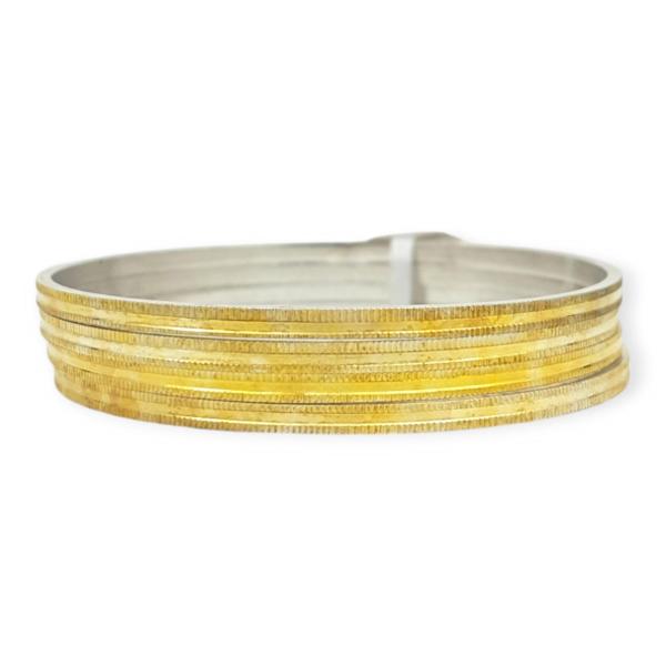 925 Sterling Silver Bangles with Gold Polish